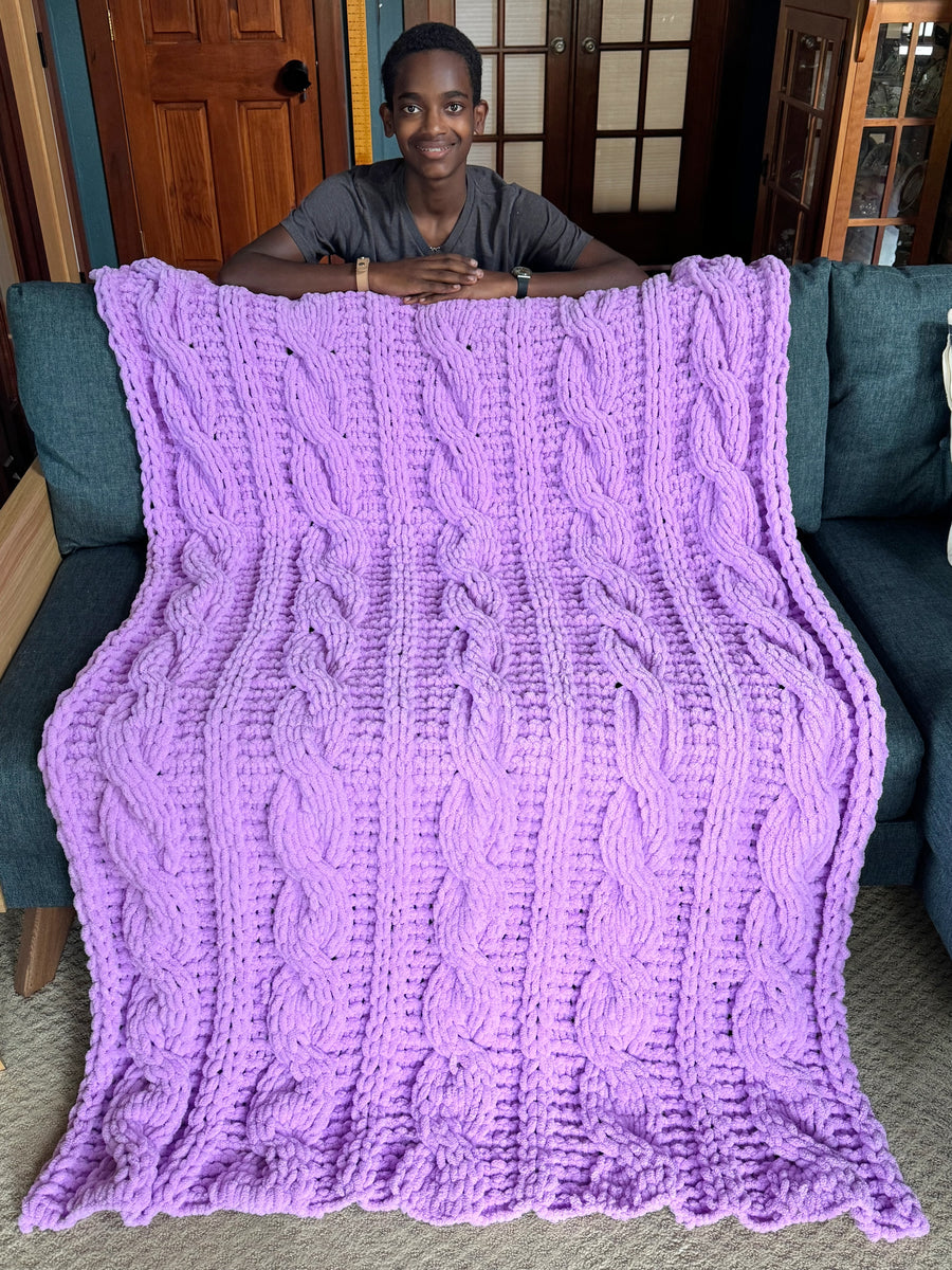 Handmade Cozy Cable Blanket – Jonah's Hands