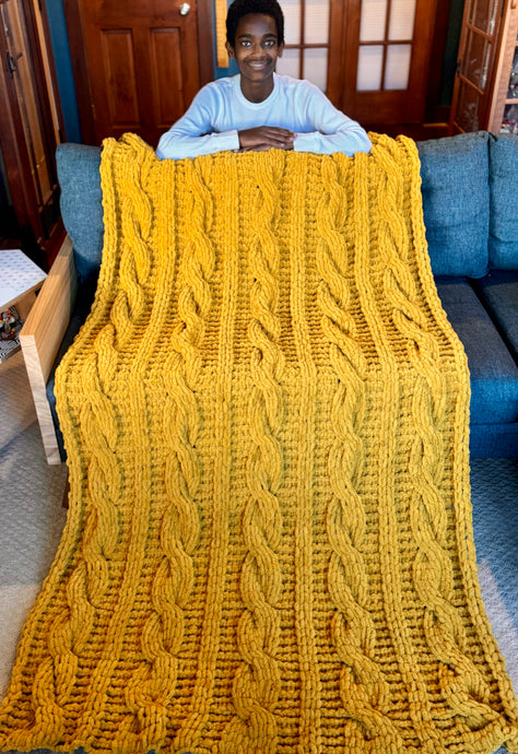Handmade Cozy Cable Blanket